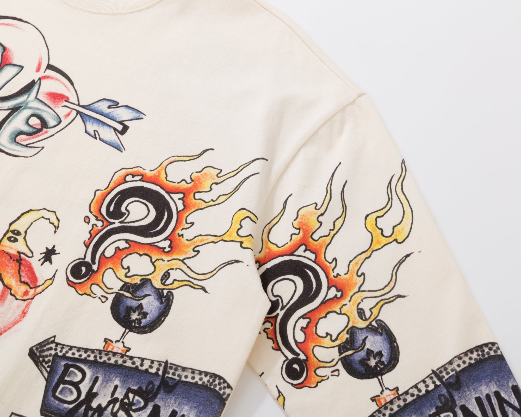BURNIN* "All Roads Lead to Freedom" Graffiti Hand-Painted Long Sleeve T-Shirt - PSYLOS 1, BURNIN* "All Roads Lead to Freedom" Graffiti Hand-Painted Long Sleeve T-Shirt, T-Shirt, Burnin, PSYLOS 1